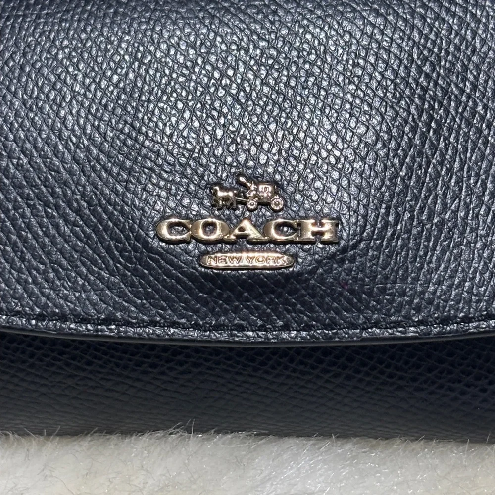 Coach Midnight Black Leather Clutch/Wallet